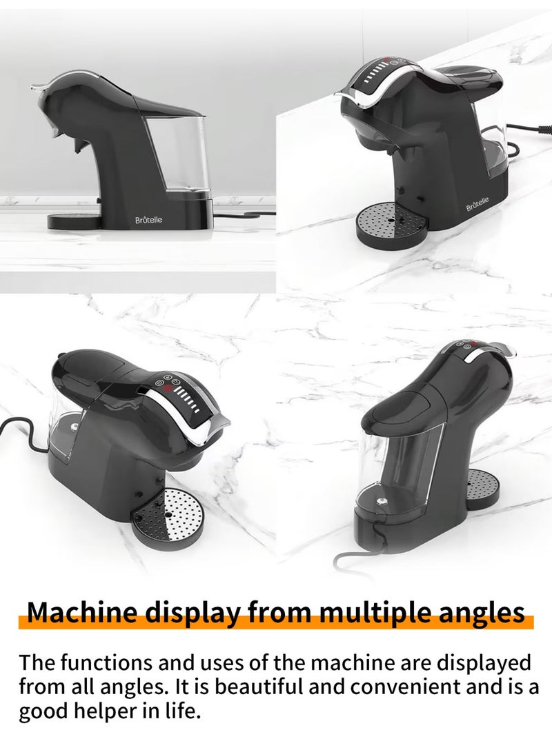 بريتيل 4 في 1 ماكينة قهوة اسبريسو ١٩ بار استخلاص ساخن وبارد خزان كبير شاشة لمس متوافقة مع نسبرسو دولتشي غوستو قهوة مطحونة واكياس ايسي - Image 5